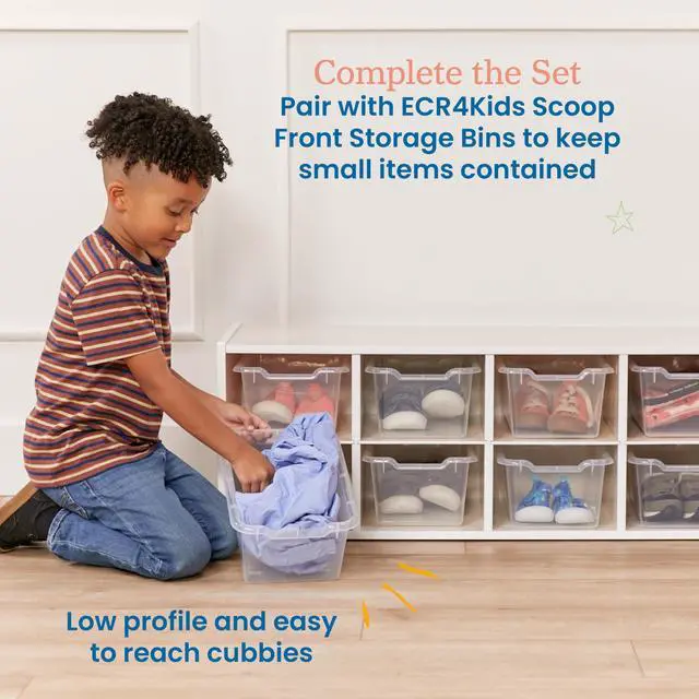 Alt view image 5 of 7 - Streamline 10 Cubby Tray Storage Cabinet, 2x5, Classroom Furniture, White Wash