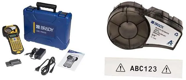 Main image of M210 Portable Label Printer Kit (M210-KIT) and Authentic All-Weather Vinyl Label