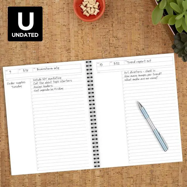 Alt view image 2 of 7 - Business Notebook, Action Planner, Legal Ruled Paper, 8-1/2" x 11", 80 Sheets, Flexible Soft Touch Cover, Wirebound, Gray (06064) (Pack of 12)