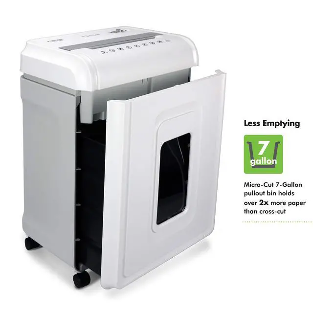 Alt view image 4 of 7 - Heavy Duty High Security 16-Sheet Micro-Cut Shredder/Anti-Jam/60 Min Run Time/ 7-Gallon Pullout Basket and Casters, AU1680MA