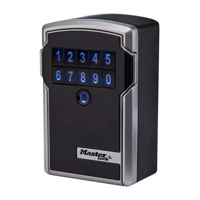 Alt view image 2 of 7 - Digital Lock Box for Keys with Code, Electronic Wall Mount Key Safe with Bluetooth Connection to iOS/Android App and Sharable Keypad Codes, 3-1/4 Inches Wide, 5441EC