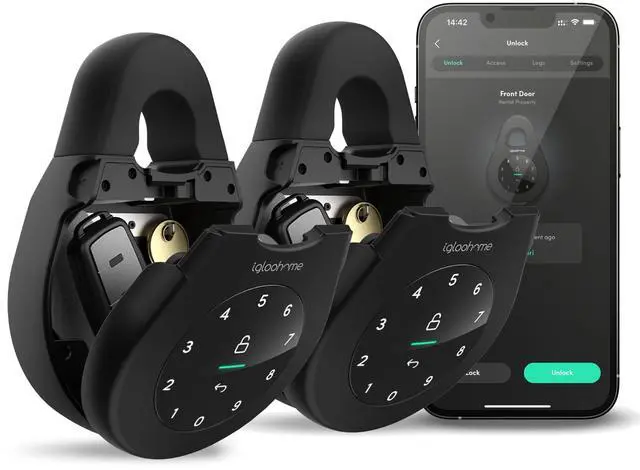 Main image of Keybox 3 Smart Lock Box 2-Pack, Large Key Safe w/Airbnb Sync (iOS/Android) Remotely Generate Bluetooth-Keys & Pin Codes Without Internet