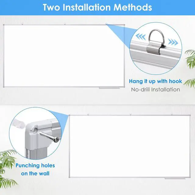 Alt view image 3 of 7 - Large Dry Erase Board 96 x 48 Inch, Magnetic White Board Dry Erase for Wall 8' x 4' Wall-Mounted Aluminum Frame Presentation Marker Board with a Long Pen Tray for Classroom, Office & Home