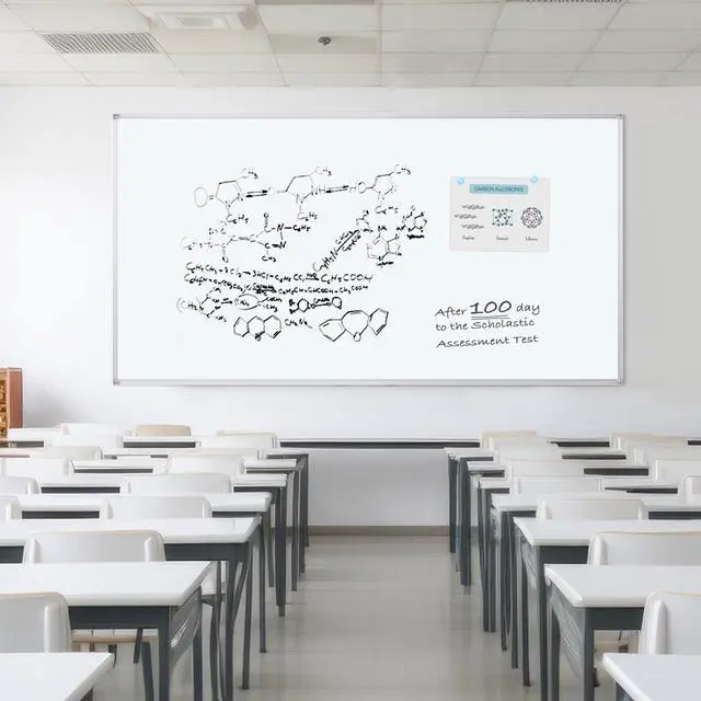 Alt view image 5 of 7 - Large Dry Erase Board 96 x 48 Inch, Magnetic White Board Dry Erase for Wall 8' x 4' Wall-Mounted Aluminum Frame Presentation Marker Board with a Long Pen Tray for Classroom, Office & Home