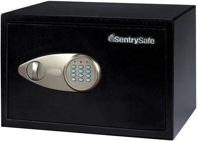Main image of Safe with Digital Keypad Lock, Steel Safe with Interior Lining and Bolt Down Kit for Money, Jewelry, Electronics, 0.58 Cubic Feet, 8.7 x 13.8 x 9.7 Inches, X055