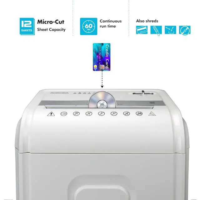 Alt view image 3 of 7 - High-Security 12-Sheet Micro-Cut Paper/CD and Credit Card Shredder with 5.7 Gallon Pullout Basket / 60 Mins Running Time/Security Level P-4