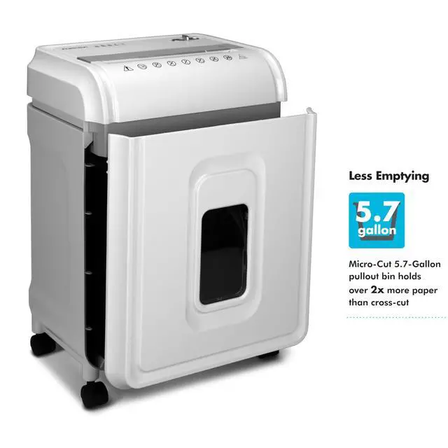 Alt view image 2 of 7 - High-Security 12-Sheet Micro-Cut Paper/CD and Credit Card Shredder with 5.7 Gallon Pullout Basket / 60 Mins Running Time/Security Level P-4