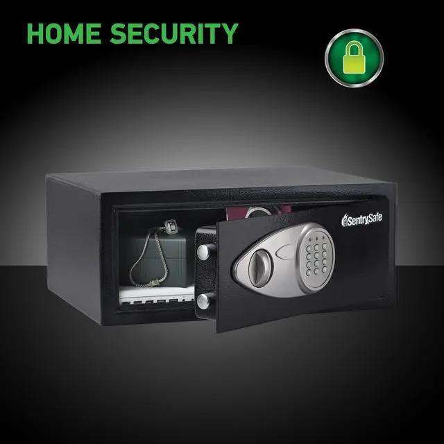 Alt view image 2 of 7 - Shelf Safe with Digital Keypad Lock, Steel Safe with Interior Lining and Bolt Down Kit for Money, Jewelry, 0.78 Cubic Feet, 7.1 x 16.9 x 13.8 Inches, X075