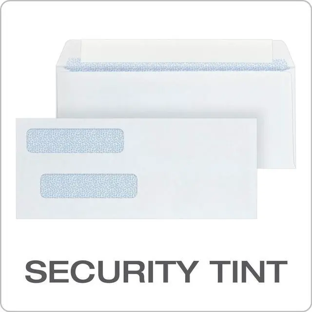 Alt view image 4 of 7 - #8 Double Window Envelopes, Self Seal Security Envelopes for QuickBooks Checks, 3 5/8" x 8 11/16", 24 lb White, 500 per Box (QUA50766) (Pack of 5)