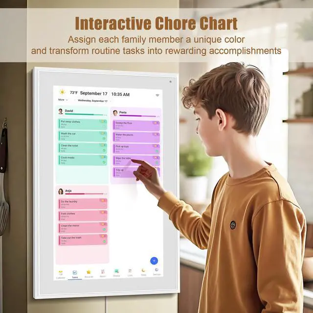 Alt view image 4 of 7 - Smart Digital Calendar: 21.5-Inch Electronic Wall Calendars & Chore Chart, Full HD Interactive Touchscreen Display for Family Schedules Planner,Seamless Scheduling/Organizing-Wall/Desk Mountable