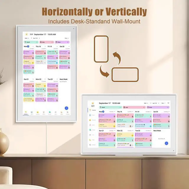Alt view image 6 of 7 - Smart Digital Calendar: 21.5-Inch Electronic Wall Calendars & Chore Chart, Full HD Interactive Touchscreen Display for Family Schedules Planner,Seamless Scheduling/Organizing-Wall/Desk Mountable