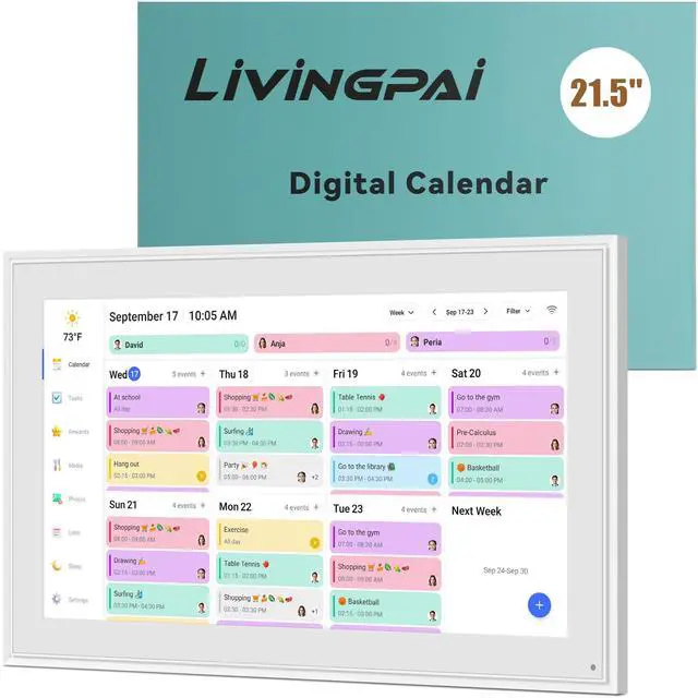 Alt view image 7 of 7 - Smart Digital Calendar: 21.5-Inch Electronic Wall Calendars & Chore Chart, Full HD Interactive Touchscreen Display for Family Schedules Planner,Seamless Scheduling/Organizing-Wall/Desk Mountable