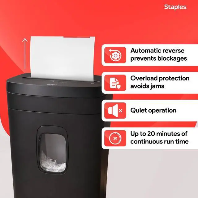 Alt view image 5 of 7 - 12-Sheet Micro-Cut Paper Shredder, High-Security, Shreds Credit Cards, for Home & Office, Anti-Jam, Black