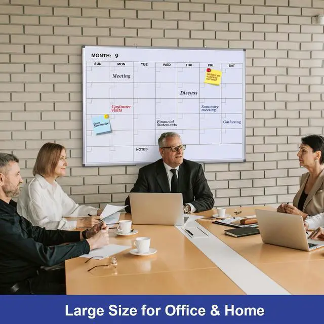 Alt view image 5 of 6 - Magnetic Monthly Calendar Whiteboard, 48 x 36 Inches Wall Planner | Magnetic dry erase monthly calendar, wall mounted, Aluminum Frame, great for scheduling at home, kitchen, office and school
