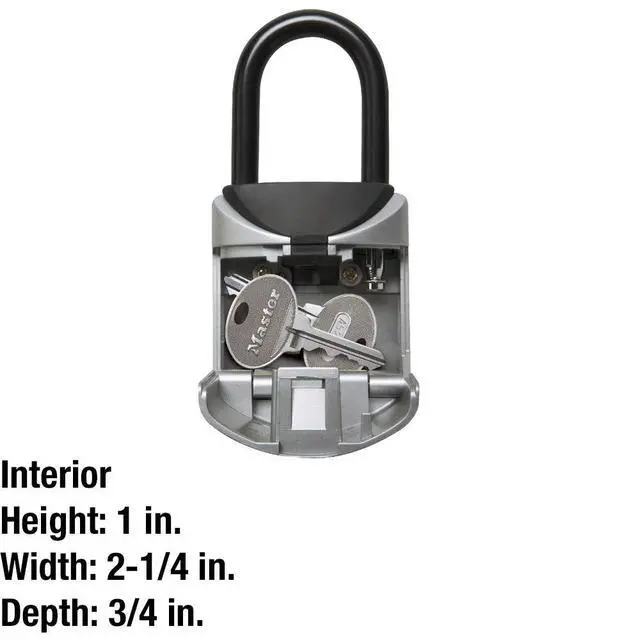 Alt view image 6 of 7 - Lock Box, Set Your Own Combination Portable Key Safe, 2-3/4 in. Wide, 5406D,Black, Grey (Pack of 4)