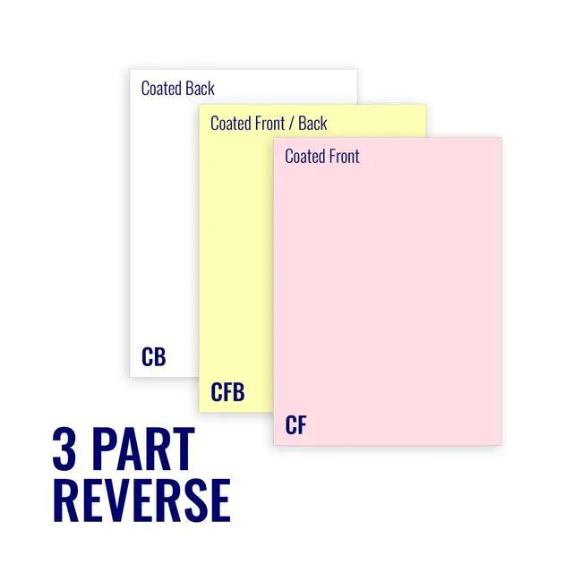 Alt view image 2 of 3 - 8.5 x 11 Excel One Carbonless Paper 3 Part Reverse (Pink/Canary/Bright White), 835 Sets, 2505 Sheets, (5 REAMS)