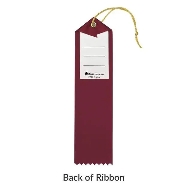 Alt view image 2 of 2 - Citizenship Award Ribbons - 500 Maroon Ribbons with Card & String