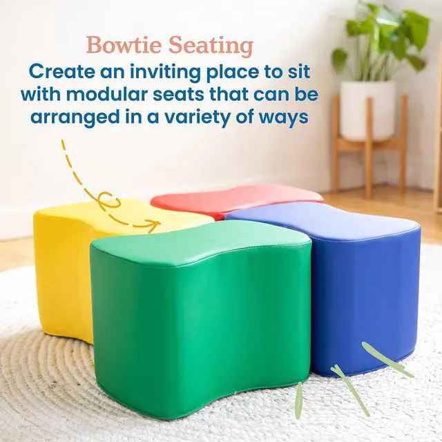 Alt view image 4 of 7 - SoftZone Toddler Modular Stool Set, Flexible Seating, Assorted, 6-Piece