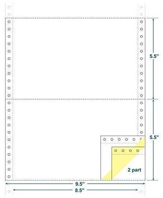 Main image of 2-Ply Carbonless Paper, White/Canary, Form Size 9-1/2" x 5-1/2" (W x H) (Carton of 3600)