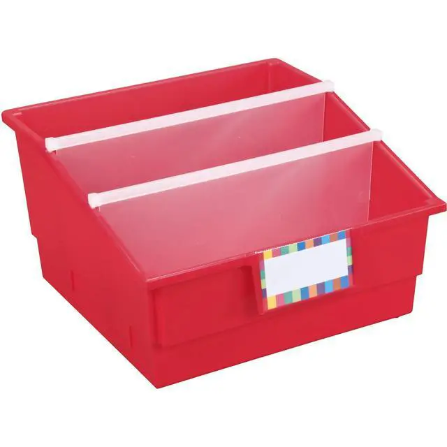 Alt view image 3 of 7 - Picture Book Bins with Dividers - 6 Bins - 8?" W x 13?" D x 7?" H - Classroom Decor - Library Organization