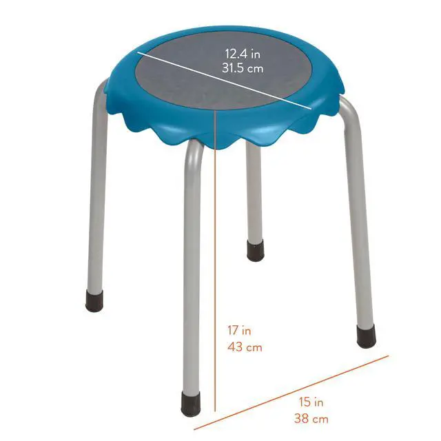 Alt view image 3 of 7 - Stackable Kids Stools, 8-Pack Classroom Chairs, 17 Height, Flexible Seating for School & Home, Blue