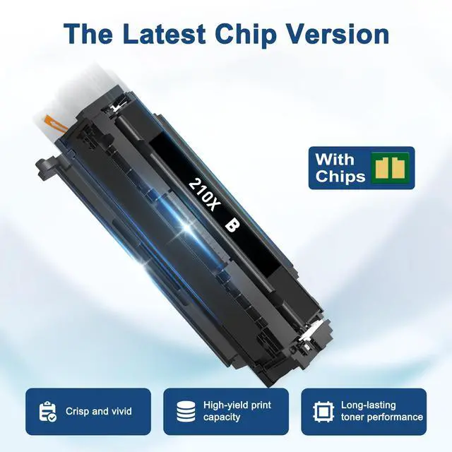 Alt view image 6 of 7 - 210X Toner Cartridges 4 Pack (with Chip) Compatible for HP 210X 210A | Replacement for HP Color Laser Jet Pro MFP 4301fdw 4201dw 4201dn 4301fdn 4301dw Printer (Black/Cyan/Magenta/Yellow)