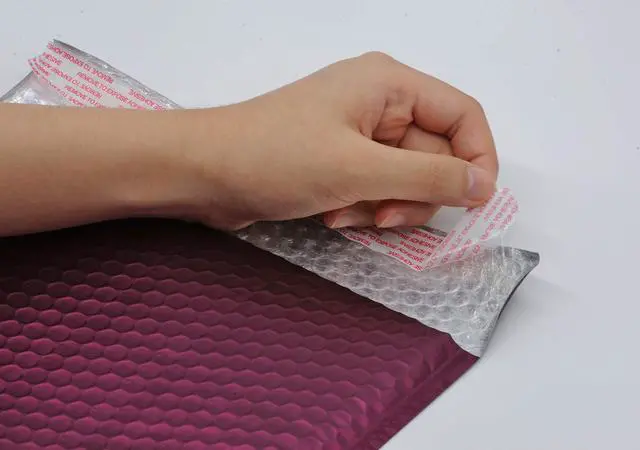 Alt view image 5 of 6 - ProLine Matte Metallic Bordeaux Wine Red Bubble Padded Mailers Extra Wide #0 6x10 Inch Self Seal Padded Envelopes (500)