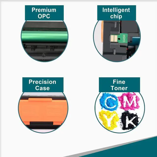 Alt view image 4 of 6 - 304A Toner Cartridges 4-Pack Replacement for HP 304A CP2025 CM2320 | Works with HP Color Laser CP2025,CM2320fxi MFP,CM2320nf MFP,CM2320n MFP; CP2025dn,CP2025n Printers Black,Cyan,Magenta,Yellow
