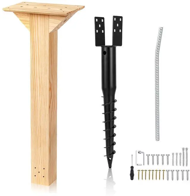 Main image of Little Library Mount, Waterproof 4x4x31.5" Wood Post, Post Bracket, No-Dig Ground Anchor, Easy Installation for Outdoor Use, Ideal for Community Sharing, Support All Sizes of Little Libraries