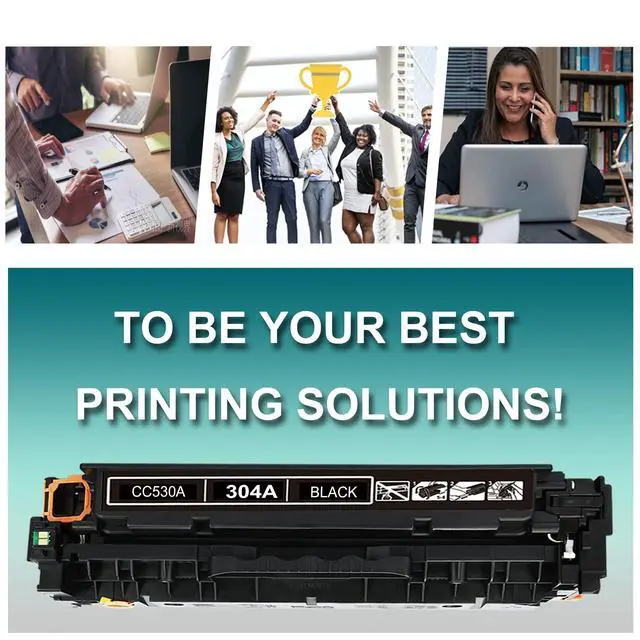 Alt view image 6 of 6 - 304A Toner Cartridges 4-Pack Replacement for HP 304A CP2025 CM2320 | Works with HP Color Laser CP2025,CM2320fxi MFP,CM2320nf MFP,CM2320n MFP; CP2025dn,CP2025n Printers Black,Cyan,Magenta,Yellow