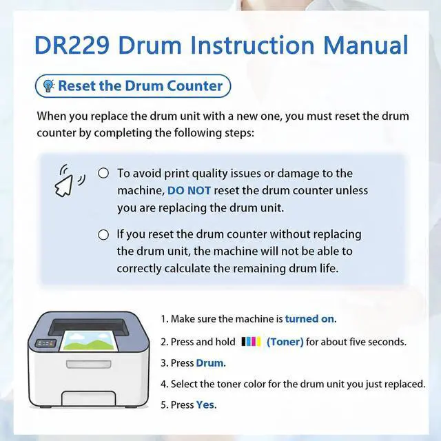 Alt view image 6 of 7 - DR229CL Drum Unit 4-Pack Replacement for Brother DR229 TN229 DR-229CL Drum Unit Works with MFC-L3780CDW MFC-L3720CDW HL-L3220CDW HL-L3280CDW Printer (Not Toner)