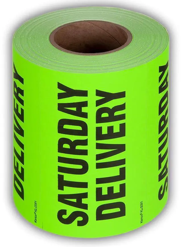 Main image of 3" X 5" Saturday Delivery Fluorescent Shipping Label Stickers for Shipping and Packing - 500 Labels Per Roll (10 Pack)