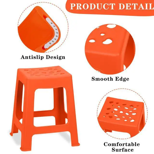Alt view image 4 of 7 - 12 Pack Stackable Classroom Stools Plastic Nesting Round Colorful Indoor/Outdoor Flexible Seating Decorative Chairs for Home Office School Classroom