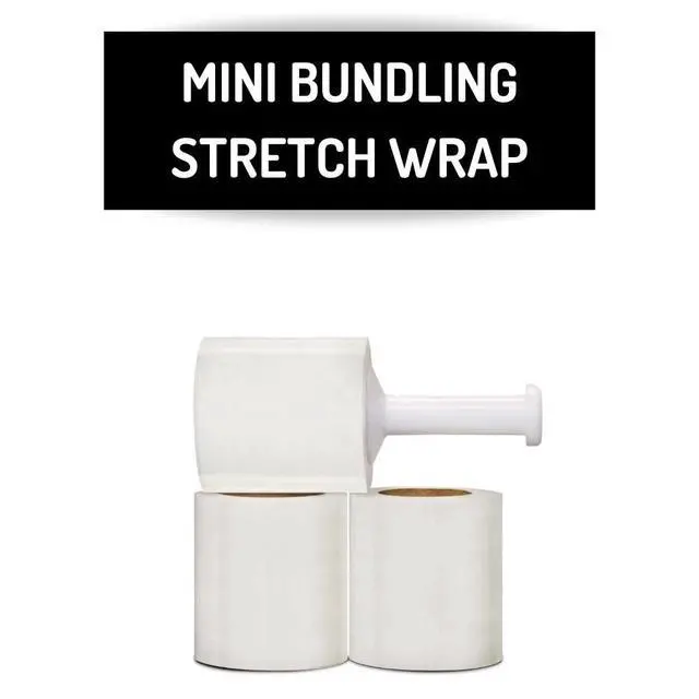 Alt view image 5 of 7 - PSBM Mini Stretch Film/Wrap with Plastic Handle 5" x 1000' 50 GA 24 Rolls | Wrap with Plastic Handle, Industrial Strength Clear Shrink / Plastic Wrap for Moving, Packing, Shipping, Bundling & Storage