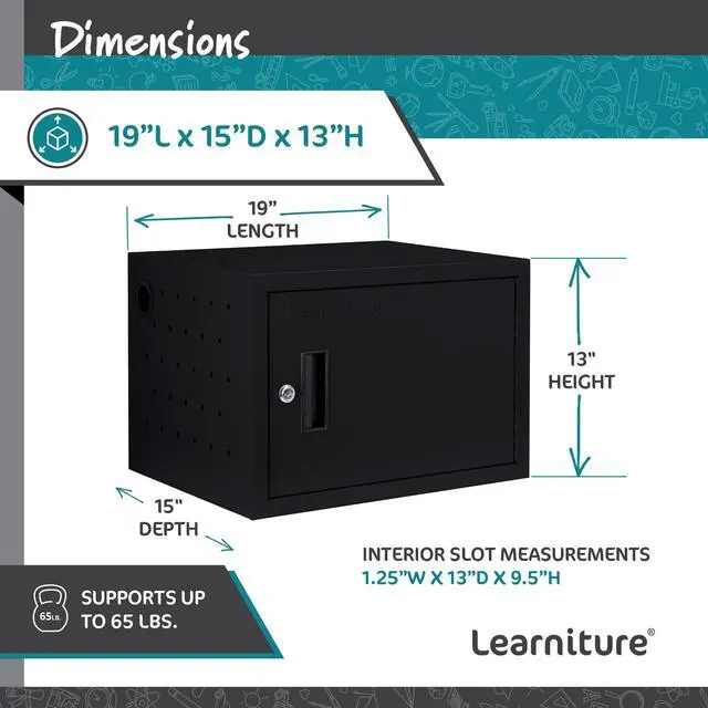 Alt view image 7 of 7 - Structure Series 12-Device Charging Station for Laptops and Tablets, Wall-Mount Lockable Charging Cabinet for 12 Tablets/Chromebooks, Black