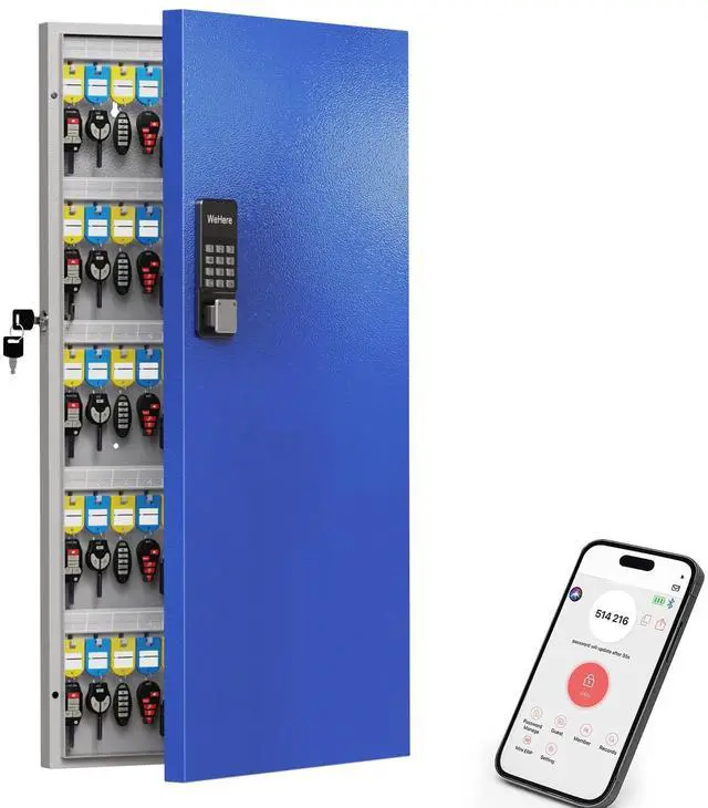 Main image of 120 Key Lock Box, Smart Key Cabinet with Key Management System, App, Bluetooth, Dynamic/Static Password, WiFi Unlock(Sold Separately), Wall-Mount Commercial Key Storage Box for Office, School