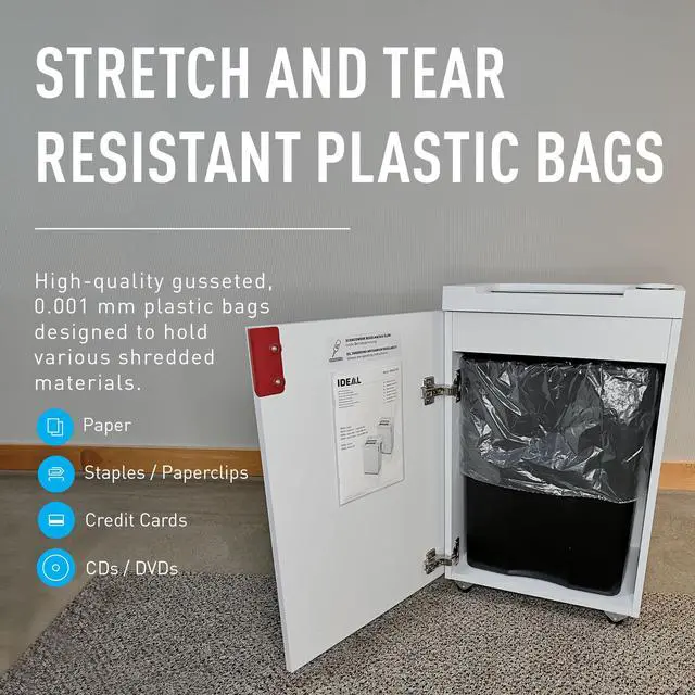 Alt view image 6 of 7 - IDEAL Maintenance Bundle: AC0901H Gusseted Shredder Bags 40x14x48 Case 80 56-Gallon + High-Cling Lubricating Oil 6 Quart Bottles IDEACCED21/6H Compatible 2604, 3105, 4001 4003 4005, 4108