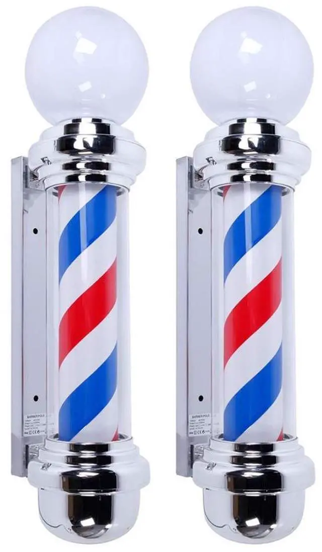 Main image of 2 Packs 32'' LED Barber Pole Light Classic Style,Hair Salon Barber Shop Open Sign,Rotating Red White Blue LED Strips,IP44 Waterproof Save Energy