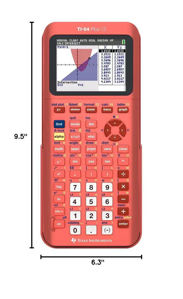 Alt view image 7 of 7 - TI-84 Plus CE Python Color Graphing Calculator, Coral (Metallic)