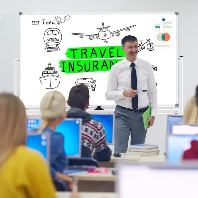 Alt view image 7 of 7 - Magnetic White Board Dry Erase Whiteboard with Rolling Stand 72"x48" Double-Sided Mobile Large White Board on Wheels, Including 3 Magnetic Erasers, 7 Markers, 30 Magnets