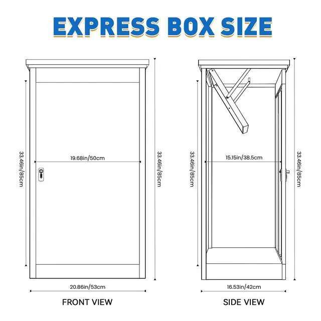 Alt view image 2 of 7 - Package Delivery Boxes & Mailbox,Large Parcel Drop Box with Keys, Steel Mailbox with Waterproof Anti-Theft Function, Not Easy Deformed for Home/Porch/Outside (163L)
