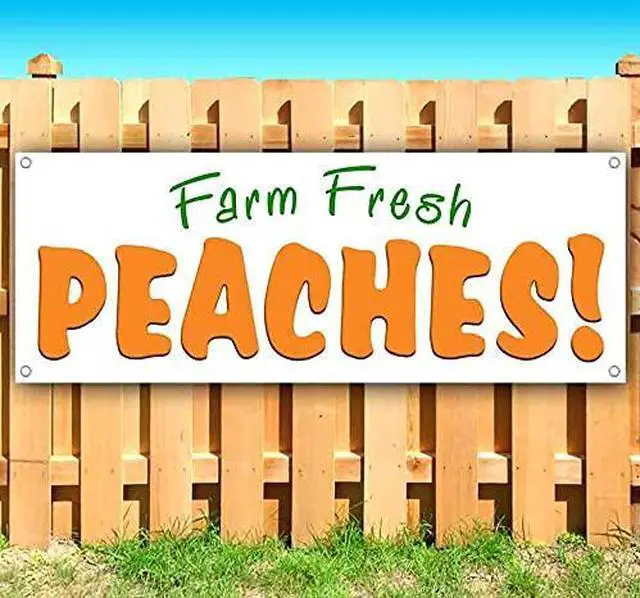 Main image of Fresh Peaches 13 oz Banner | Non-Fabric | Heavy-Duty Vinyl Single-Sided with Metal Grommets
