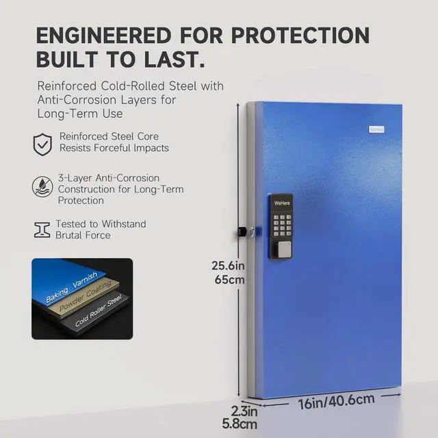 Alt view image 2 of 7 - 96 Key Lock Box, Smart Key Cabinet with Key Management System, App, Bluetooth, Dynamic/Static Password, WiFi Unlock(Sold Separately), Wall-Mount Commercial Key Storage Box for Office, School