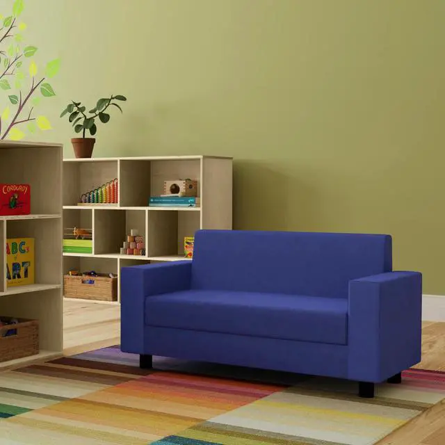Alt view image 2 of 6 - SoftScape Inspired Playtime Classic Reading Sofa, Children's Commercial-Grade Upholstered Furniture for Home, Daycare, Preschool, Library; Comfy Modern Design - Blue, 14473-BL
