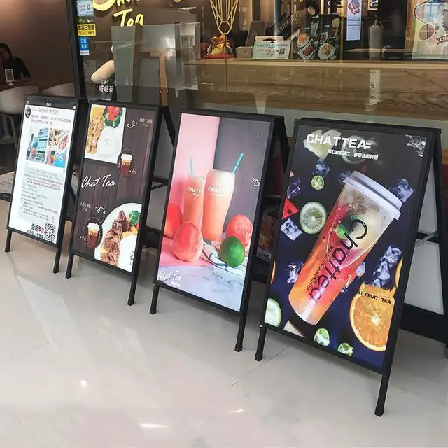 Alt view image 5 of 5 - A Frame Sign Heavy Duty Sidewalk Sign for Poster Board 24x 36 inches Double-Sided Sandwich Sign,Including 2 Anti-Glare Covers & Corrugated Boards for Indoor Outdoor,Black