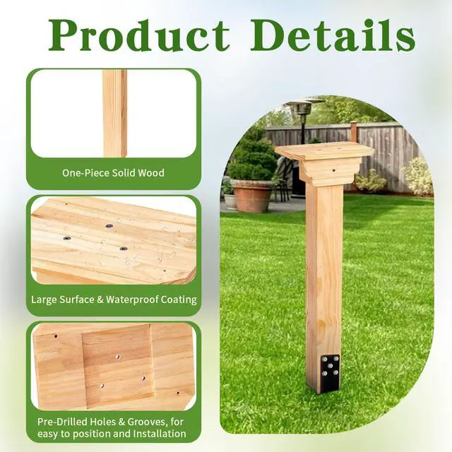 Alt view image 4 of 7 - Little Library Mount Kit No-Dig Ground Anchor, Waterproof 4x4x31.5" Wood Post & Bracket, Easy Setup for Outdoor Use, Supports All Sizes of Little Libraries, Perfect for Community Sharing