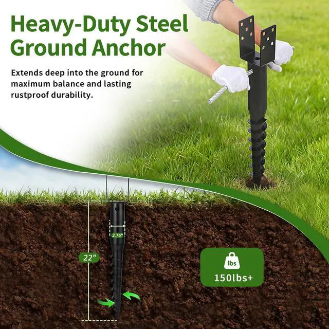 Alt view image 3 of 7 - Little Library Mount Kit No-Dig Ground Anchor, Waterproof 4x4x31.5" Wood Post & Bracket, Easy Setup for Outdoor Use, Supports All Sizes of Little Libraries, Perfect for Community Sharing
