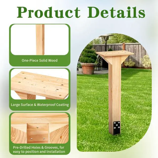 Alt view image 4 of 7 - Little Library Mount Kit Waterproof 4x4x31.5" Wood Post, Post Bracket, No-Dig Ground Anchor, Easy Setup for Outdoor Use, Supports All Sizes of Little Libraries, Perfect for Community Sharing