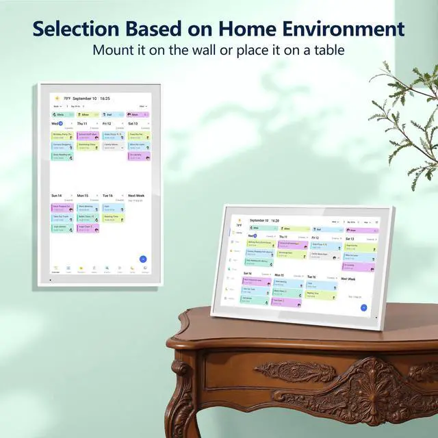 Alt view image 7 of 7 - Digital Calendar, 21.5 Inch Electronic Calendar & Chore Chart, Smart Family Organizer with Interactive Touchscreen Display, Wall Mount or Desk Mount in Portrait or Landscape