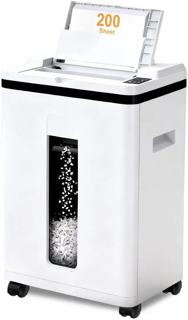 Main image of 200-Sheet Auto Feed Paper Shredder, Touchscreen Heavy Duty Shredders, 40 Min Non-Stop, P-5 Ultra Security Commercial Shredder for Home Office, Micro Cut with Wheels, 5.8 Gal Bin, <60 dB